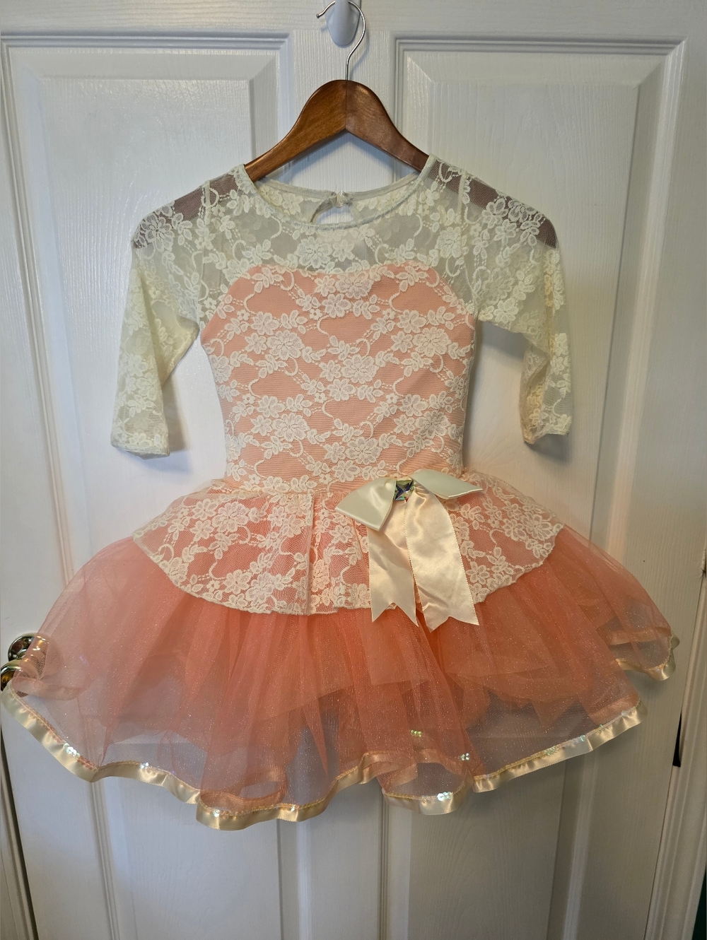 Weissman Peach Lace Tutu Dance Costume Girls MC Ballet Recital Dress
